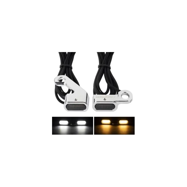 LED Handlebar DRL / Turn Signals for Harley® Dyna / Softail / Sportster | Chrome