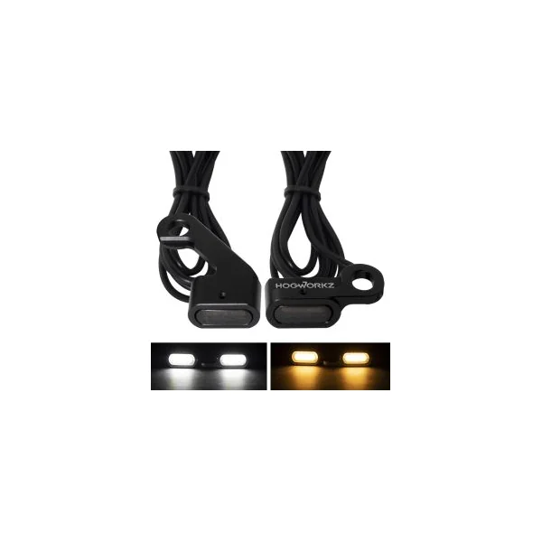 LED Handlebar DRL / Turn Signals for Harley® Dyna/Softail/Sportster | Black