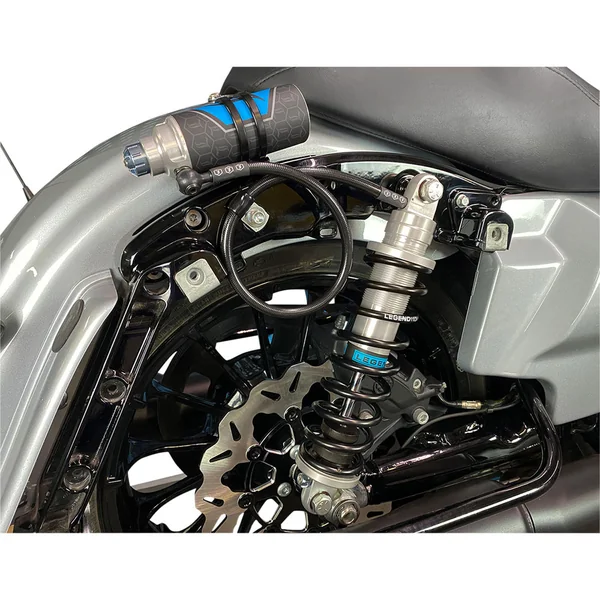 Legend Revo-Arc Remote Reservoir Coil Shocks for 2009-2013 Harley Touring - Clear - Image 2