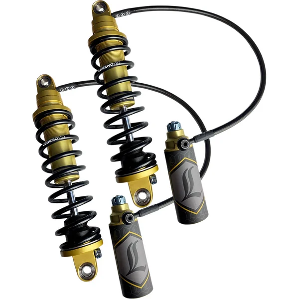 Legend Revo-Arc Remote Reservoir Coil Shocks for 2014-2024 Harley Touring - Gold