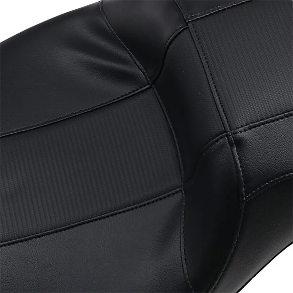 LePera Outcast Daddy Long Legs 2-Up Seat for 2008-2023 Harley Touring - Black/Carbon Weave - Image 2