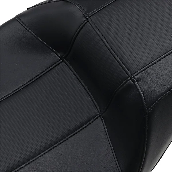 LePera Outcast GT 2-Up Seat for 2008-2023 Harley Touring - Black/Carbon Weave - Image 2
