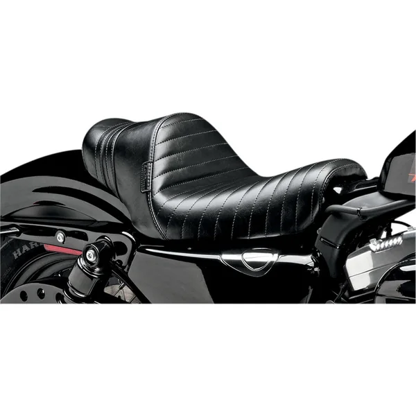 LePera Stubs Spoiler Seat for 2004-2022 Harley Sportster XL - Black Pleated