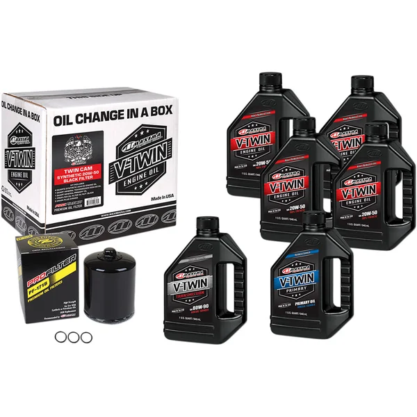 Maxima Synthetic Oil Change Kit in a Box for 1999-2017 Harley Twin Cam