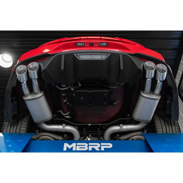MBRP Armor Lite Street 3" Cat-Back Exhaust System w/ 4" Quad Polished Tips2018-2023 Ford Mustang GT w/ Non-Active Exhaust - Image 2