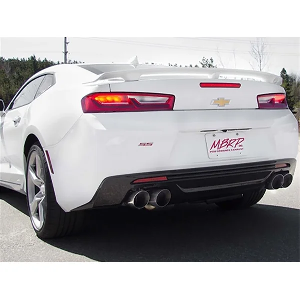MBRP Armor Plus 3" Dual Cat-Back Exhaust System w/ 4" Quad Tips, T409 Stainless Steel2016-2024 Camaro SS Manual Coupe, ZL1 Coupe - Image 2