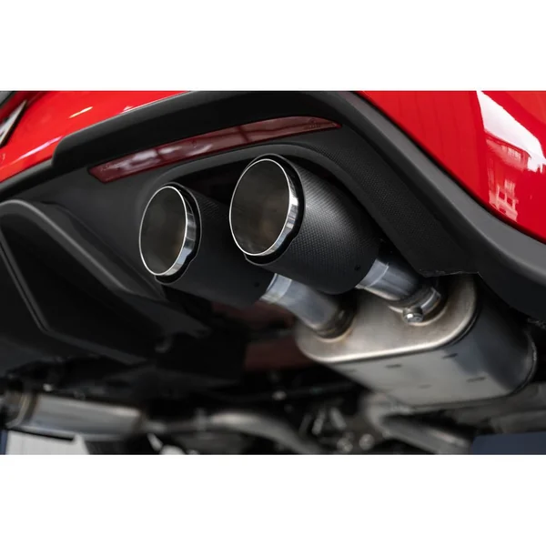 MBRP Armor Pro 3" Cat-Back Exhaust System w/ 4" Quad Carbon Fiber Tips2018-2023 Ford Mustang GT w/ Active Exhaust - Image 4