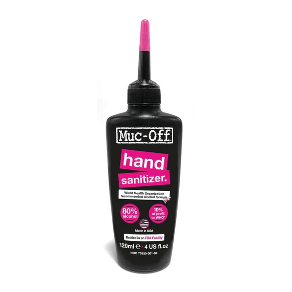 Muc-Off® Hand Sanitizer™ 80% Alcohol 122ml / 4 oz - World Health Organization Recommended Alcohol Amount - Made in USA