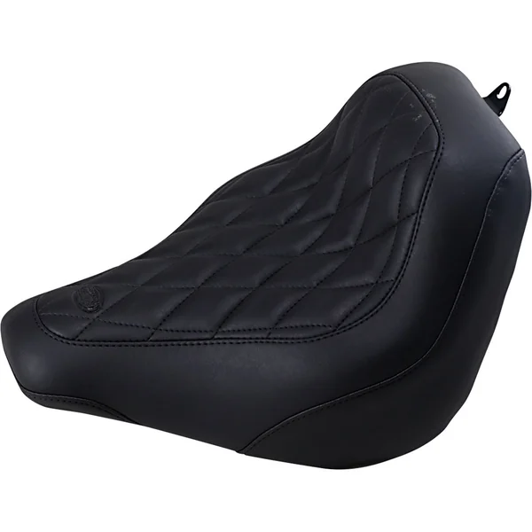 Mustang Black Wide Tripper Solo Seat for 2018-2024 Harley FXBB - Diamond