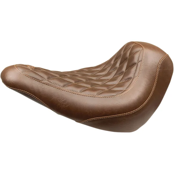 Mustang Brown Wide Tripper Solo Seat for 2018-2024 Harley FXLR/FLSB - Diamond