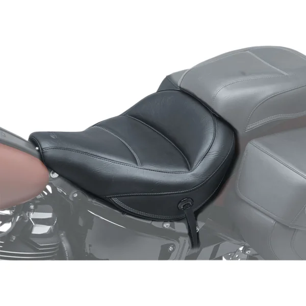 Mustang Max Profile Solo Touring Seat for 2018-2024 Harley FLDE/FLHC - Original Stitch