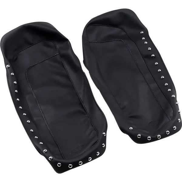 Mustang Saddlebag Lid Covers for 1993-2013 Harley Touring - Chrome Studs - Image 2