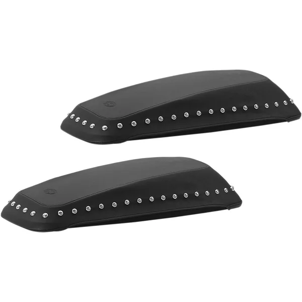 Mustang Saddlebag Lid Covers for 2014-2020 Harley Touring - Chrome Studded