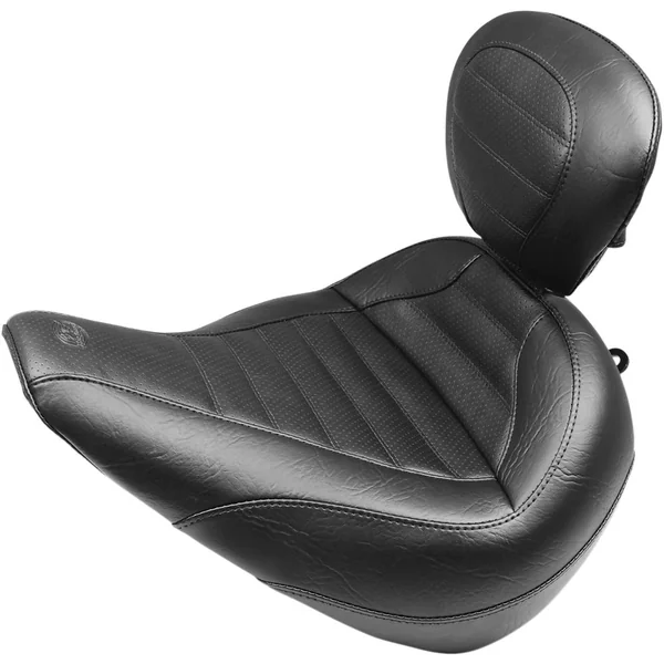 Mustang Solo Touring Seat w/ Backrest for 2018-2024 Harley Softail Breakout - Tuck N Roll