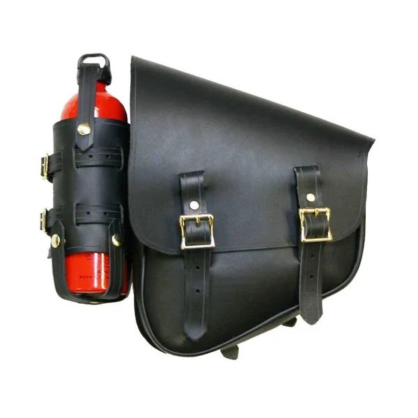 Nash® Nashty Fuel Bag - Black Leather Saddlebag with 33 oz Fuel Cell Holder - MADE IN USA