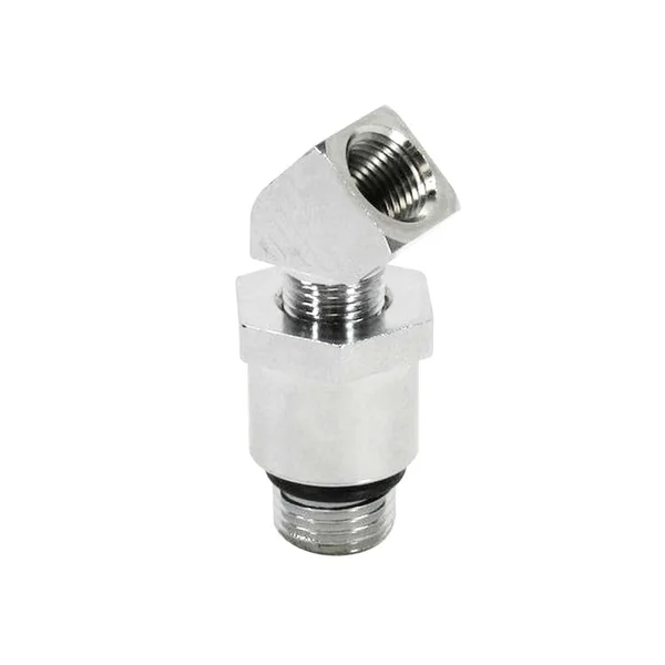 Oil Pressure Gauge Adaptor - Chrome, Fits 1970-Later Harley Davidson Big Twin, Shovelhead and Evolution Motors, 1/8” NPT Fitting - Made In The USA