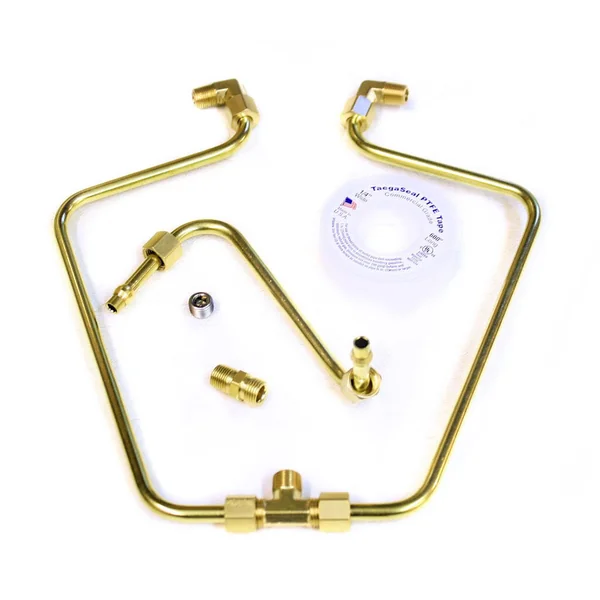 Old-Stf Rocker Box Split Oil Lines for 1966-1984 Harley Shovelhead - Brass