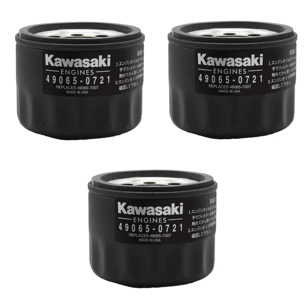 Pack of 3 Genuine Kawasaki 49065-7007 49065-0721 Oil filter Made in the USA