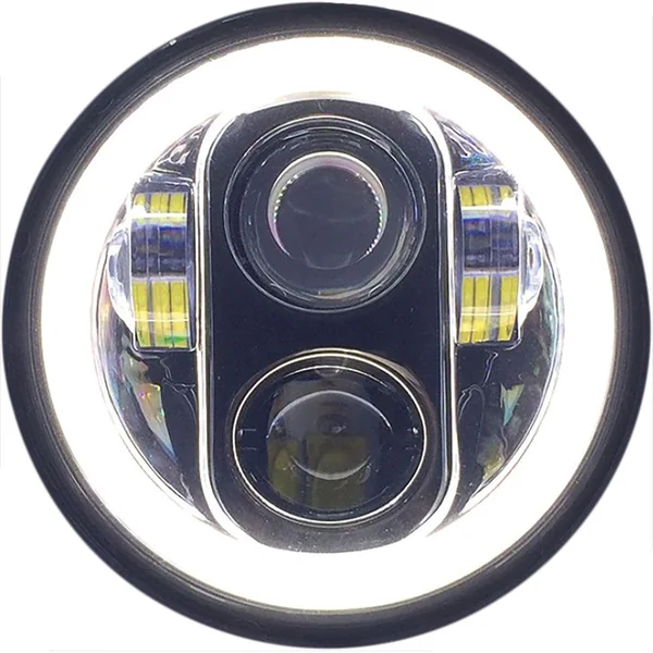 Pathfinder 5-3/4" LED Headlight with Full Halo - Black - Image 2