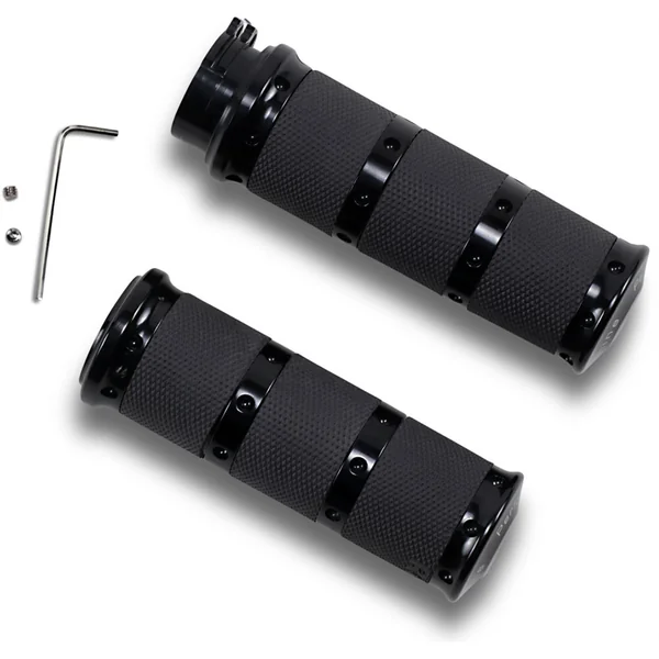 Performance Machine Contour Renthal XL Grips for Harley Dual Cable - Black