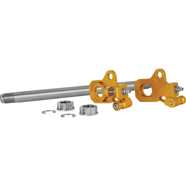 Performance Machine Rear Axle Adjuster Kit for 2009-2023 Harley Touring - Gold - Image 2