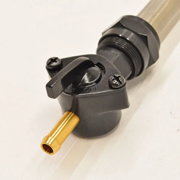 Petcock - Black - 22mm - Straight Fuel Outlet - 1/4” ID Fuel Hose - Fits 1975-2006 Harley Davidsons - Image 2