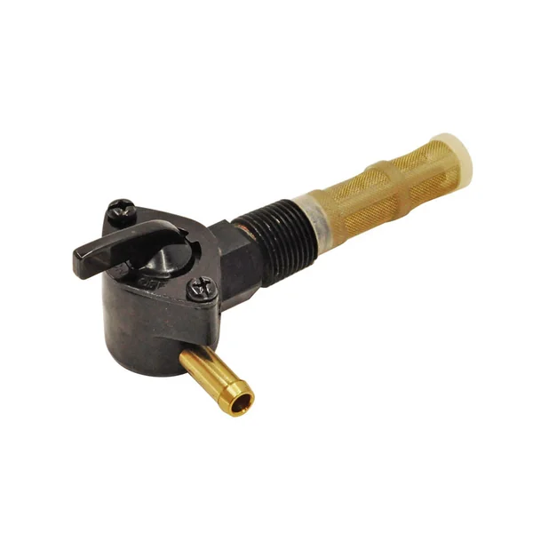 Petcock - Black - 3/8” NPT - 90 Degree Fuel Outlet - 1/4” ID Fuel Hose - Fits 1966-1974 Harley Models