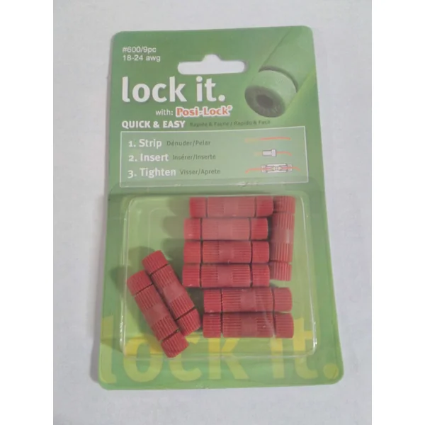 Posi Products Posi-Lock 18-24 Ga. Wire Connector |9Pcs, Red