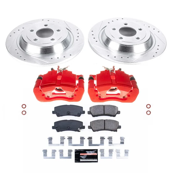 PowerStop Z23 Evolution Sport Rear Brake Kit w/ Calipers2015-2019 Ford Mustang V6 & EcoBoost w/ 2 Piston Front Calipers - Image 2