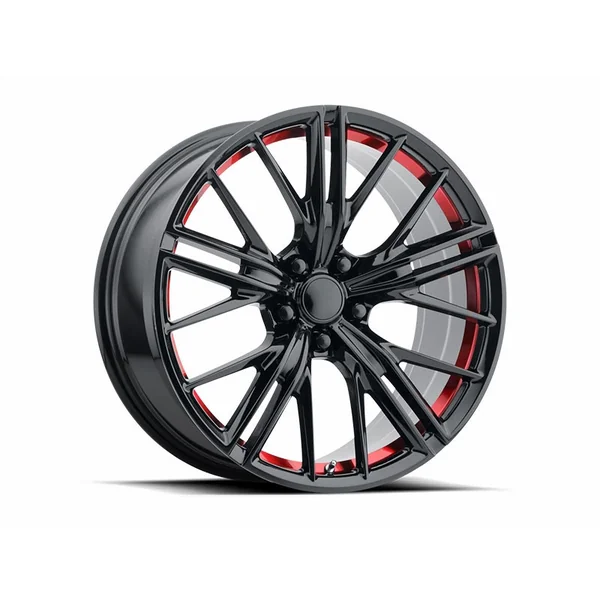 PR194 2017 ZL1 Replica Front Wheel, Gloss Black Red Machined, 20x102010-2024 Camaro