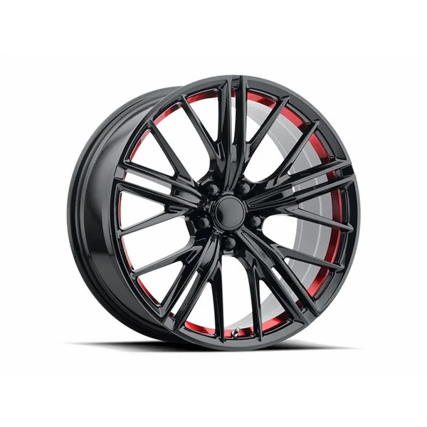 PR194 2017 ZL1 Replica Wheel Set, Gloss Black Red Machined, 20x10 & 20x112010-2024 Camaro - Image 2