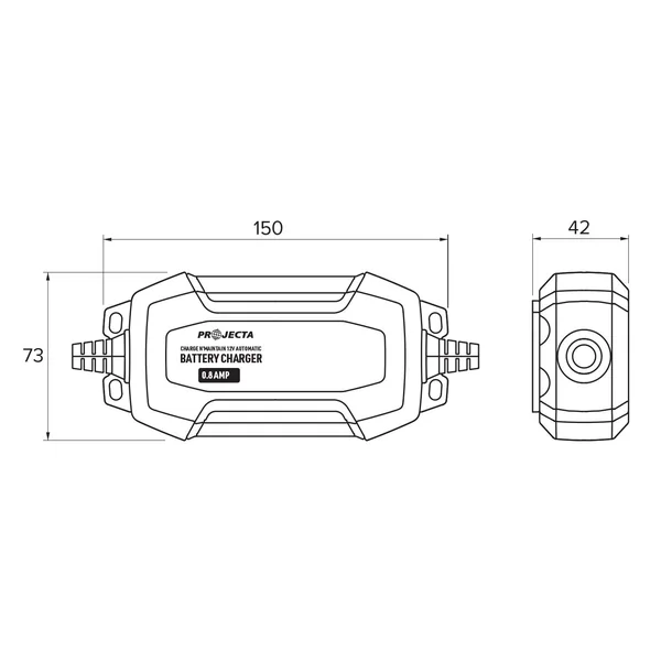 Projecta Battery Charger, 12V, 0.8A, 4 Stage Auto - Image 3