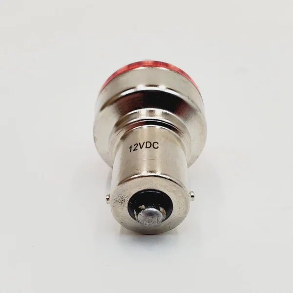 Red LED Motorcycle Brake Light/Tail Light/Turn Signal Bulb w/ 1156 Single Contact Socket for 12 Volt System – 19 LED Cluster 7000 MCD Output – Low Profile 1” OD – Vibration Resistant – SOLD INDIVIDUALLY - Image 3