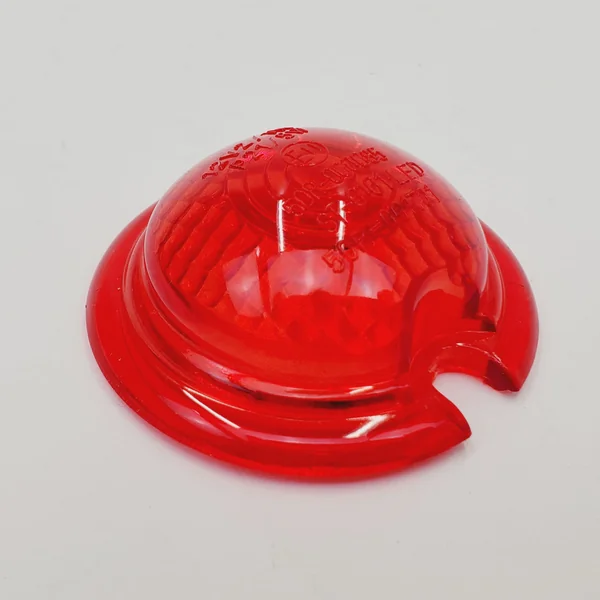 Replacement Sparto Tail Light Lens - RED POLYCARBONATE - Faceted Style - Harley Motorcycle Chopper Bobber