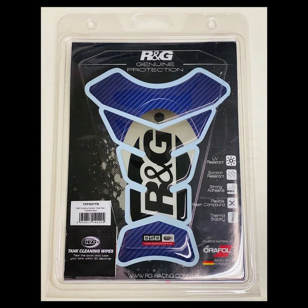 R&G Racing Carbon Tank Pad | Yamaha Blue