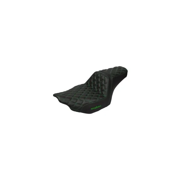 Rise Up Seat for Harley® Touring '23.5-'25 (Diamond / Green Stitch)