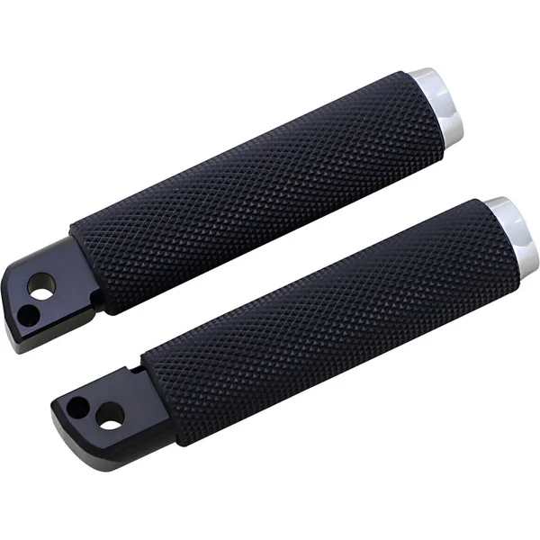 Rough Crafts Rubber Knurled Foot Pegs for Harley - Chrome - Image 3