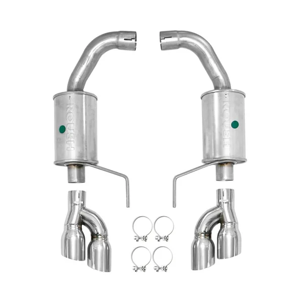 Roush Axle-Back Exhaust w/ Quad Polished Tips2018-2026 Ford Mustang GT w/ Non-Active Exhaust