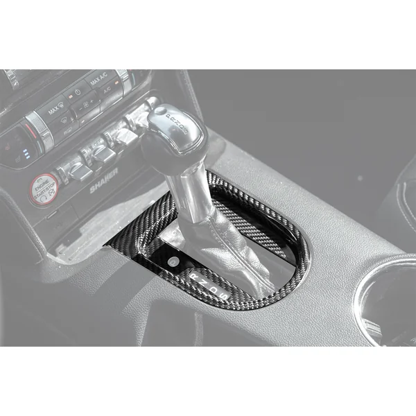 S550 Mustang Gear Shift Panel Cover, Carbon Fiber2015-2023 Automatic Ford Mustang