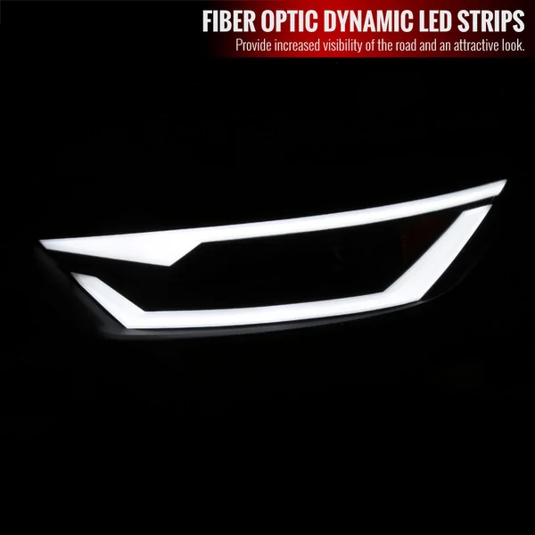 S550 Mustang HID Projector Headlights w/ LED Bar Turn Signals, Black Housing w/ Smoked Lens2015-2022 Ford Mustang w/ HID Headlights - Image 3