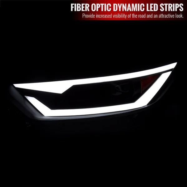 S550 Mustang HID Projector Headlights w/ LED Bar Turn Signals, Matte Black Housing2015-2022 Ford Mustang w/ HID Headlights - Image 4