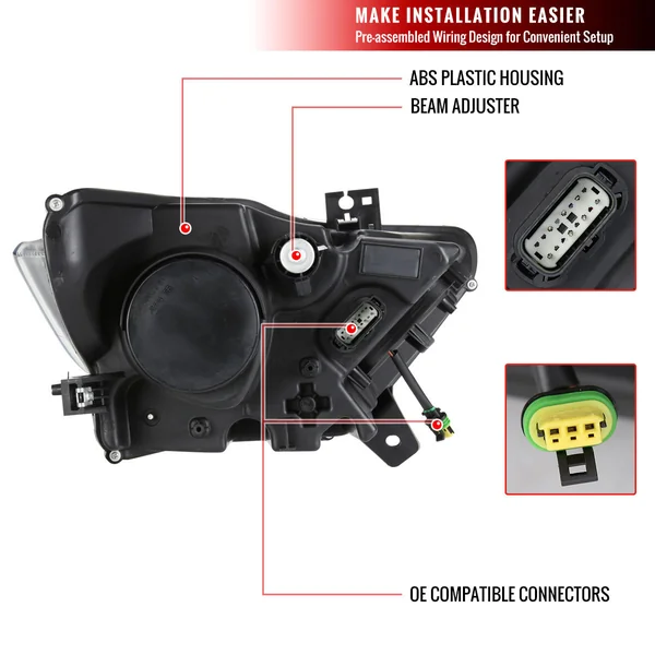 S550 Mustang HID Projector Headlights w/ LED Bar Turn Signals, Matte Black Housing2015-2022 Ford Mustang w/ HID Headlights - Image 5