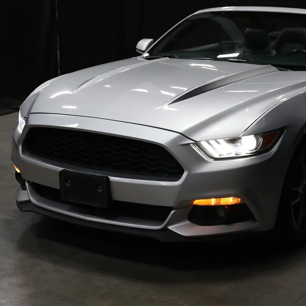 S550 Mustang HID Projector Headlights w/ LED Strip Sequential Turn Signals, Matte Black Housing2015-2022 Ford Mustang w/ HID Headlights - Image 2