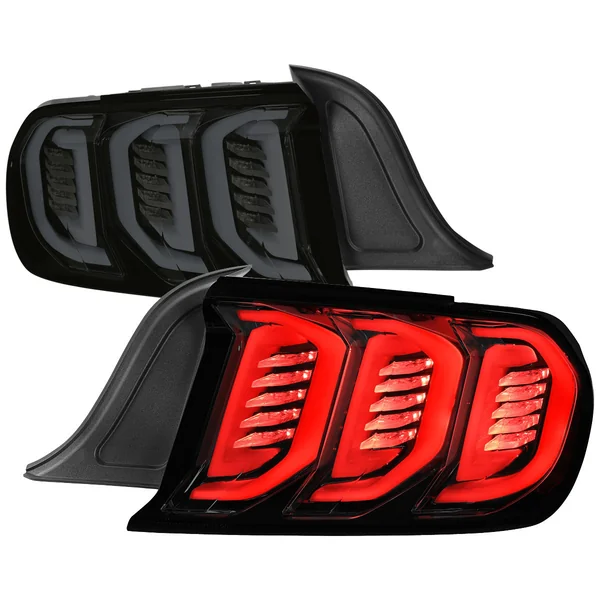 S550 Mustang Sequential LED Tail Lights, Gloss Black Housing w/ Smoked Lens2015-2023 Ford Mustang