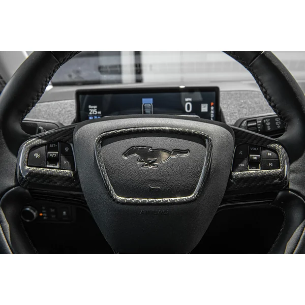S550 Mustang Steering Wheel Center Cover Trim, Carbon Fiber2021-2026 Ford Mustang Mach-E