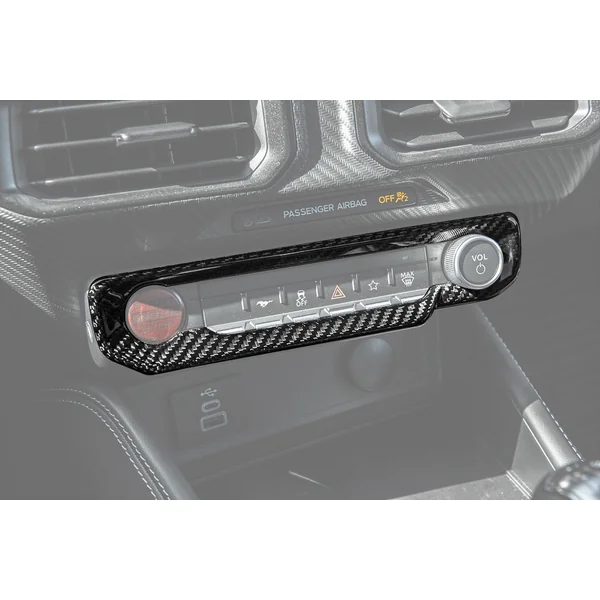 S650 Mustang AC Control Panel Cover, Carbon Fiber2024-2026 Ford Mustang