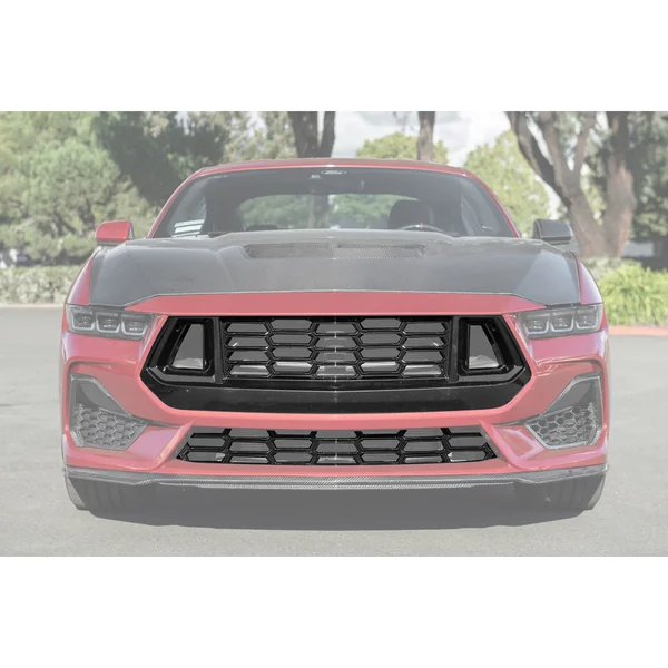 S650 Mustang Dark Horse Style Upper & Lower Grille Insert, Gloss Black2024-2026 Ford Mustang GT & EcoBoost