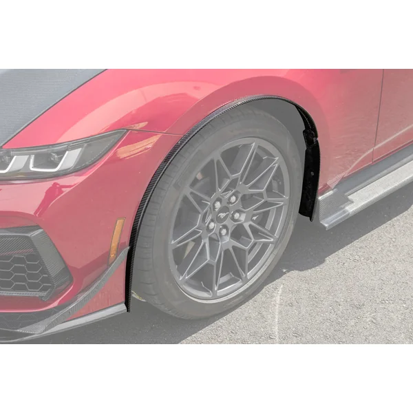 S650 Mustang Front Fender Flares & Rock Guards, Carbon Fiber2024-2026 Ford Mustang