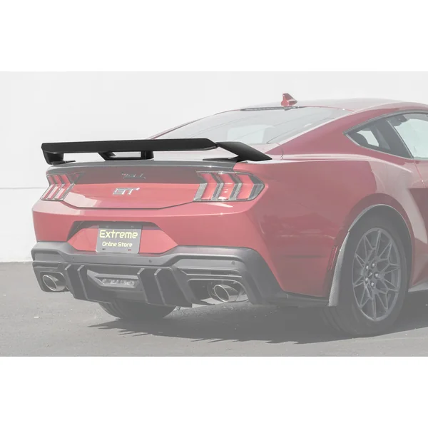 S650 Mustang GT Style Rear Spoiler w/ Wicker Bill, Matte Black2024-2026 Ford Mustang - Image 5