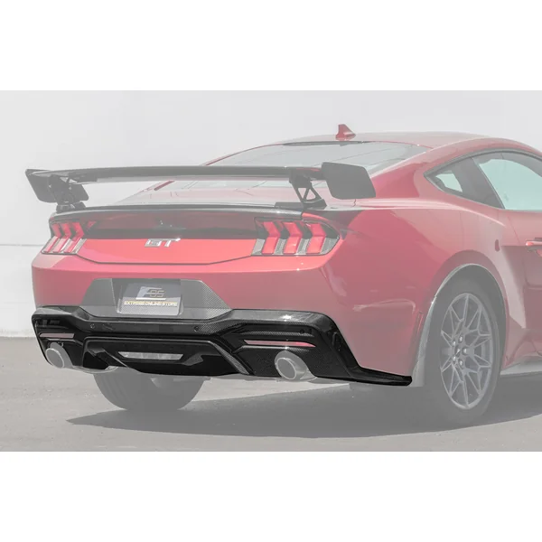 S650 Mustang Rear Bumper Diffuser, Carbon Fiber2024-2026 Ford Mustang GT & EcoBoost w/ Dual Tip Exhaust